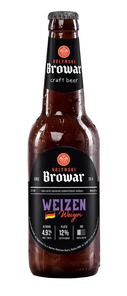 Пиво світле пшеничне Weizen 0,35л